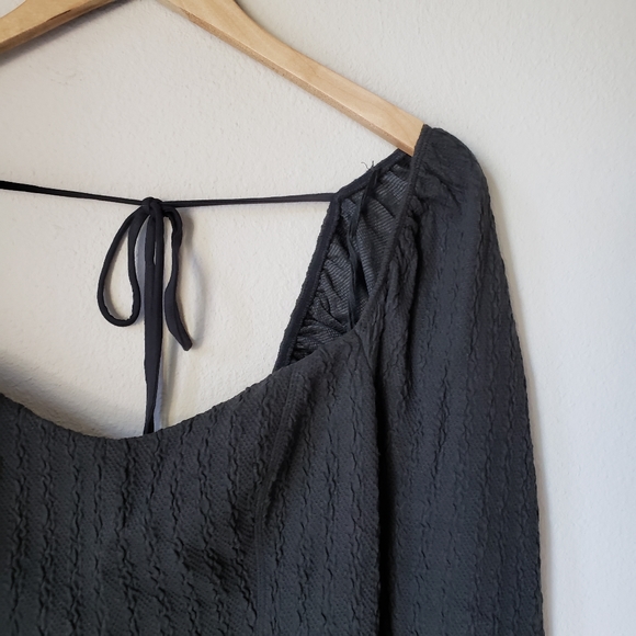 Free People | Sweetheart Neck Cable-Knit Pattern Back Tie Long Sleeve Top - Picture 7 of 13